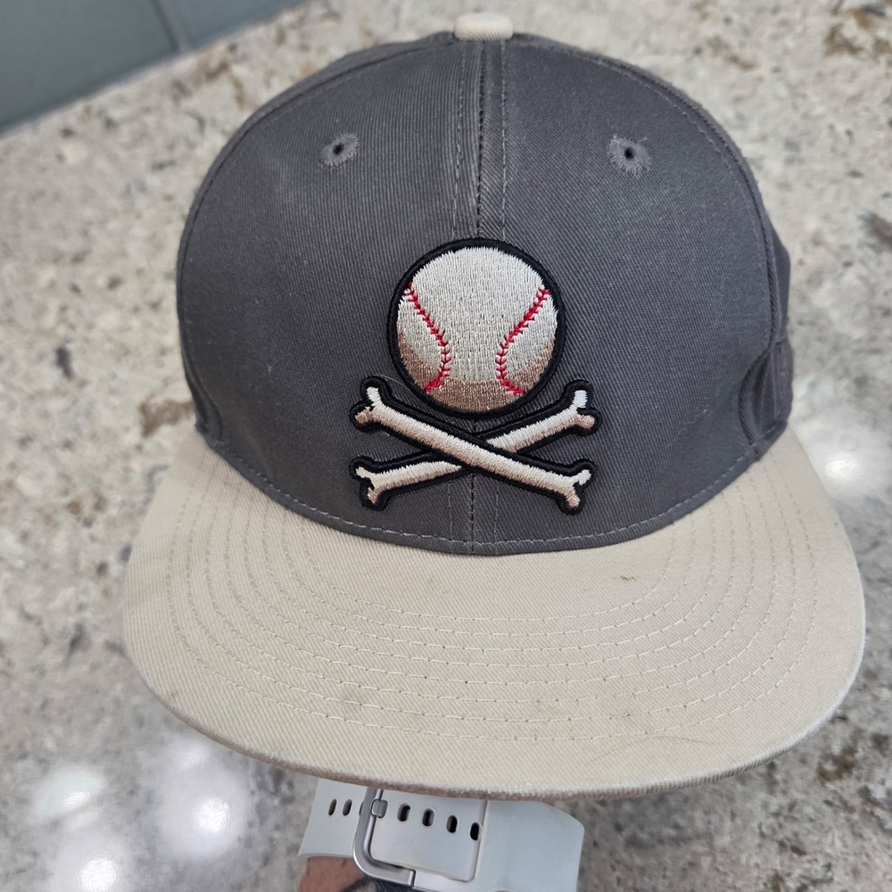 Baseballism Pick Your Poison Snapback Hat Grey Baseball Crossbones Cap‎ Mens